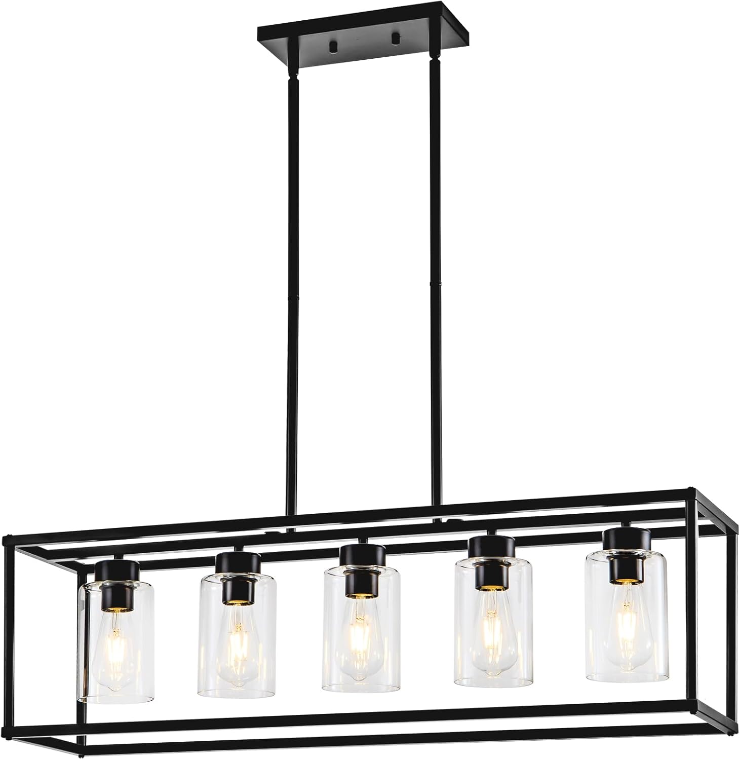 Modern Rustic Matte Black Chandelier