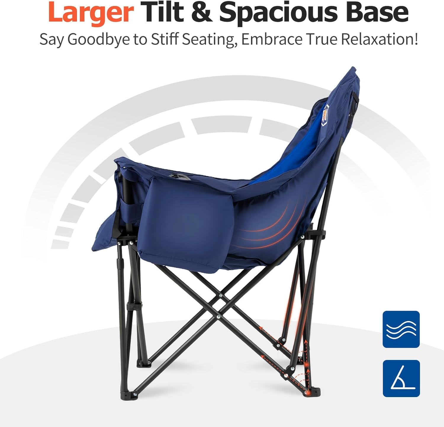 Extra Large Double Camping Chair - 2 Person Comfortable Sofa Chair Adult Loveseat - Heavy Duty Lawn Chair wourant