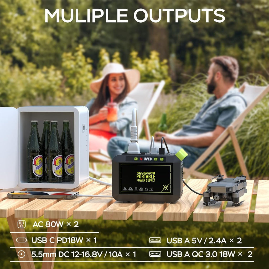 Portable Power Station 88Wh Camping Lithium Battery Solar Generator Fast Charging with AC Outlet 120W Peak Power Bank wourant