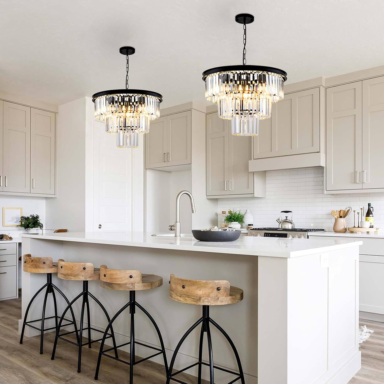 3-Tier K9 Crystal Chandelier