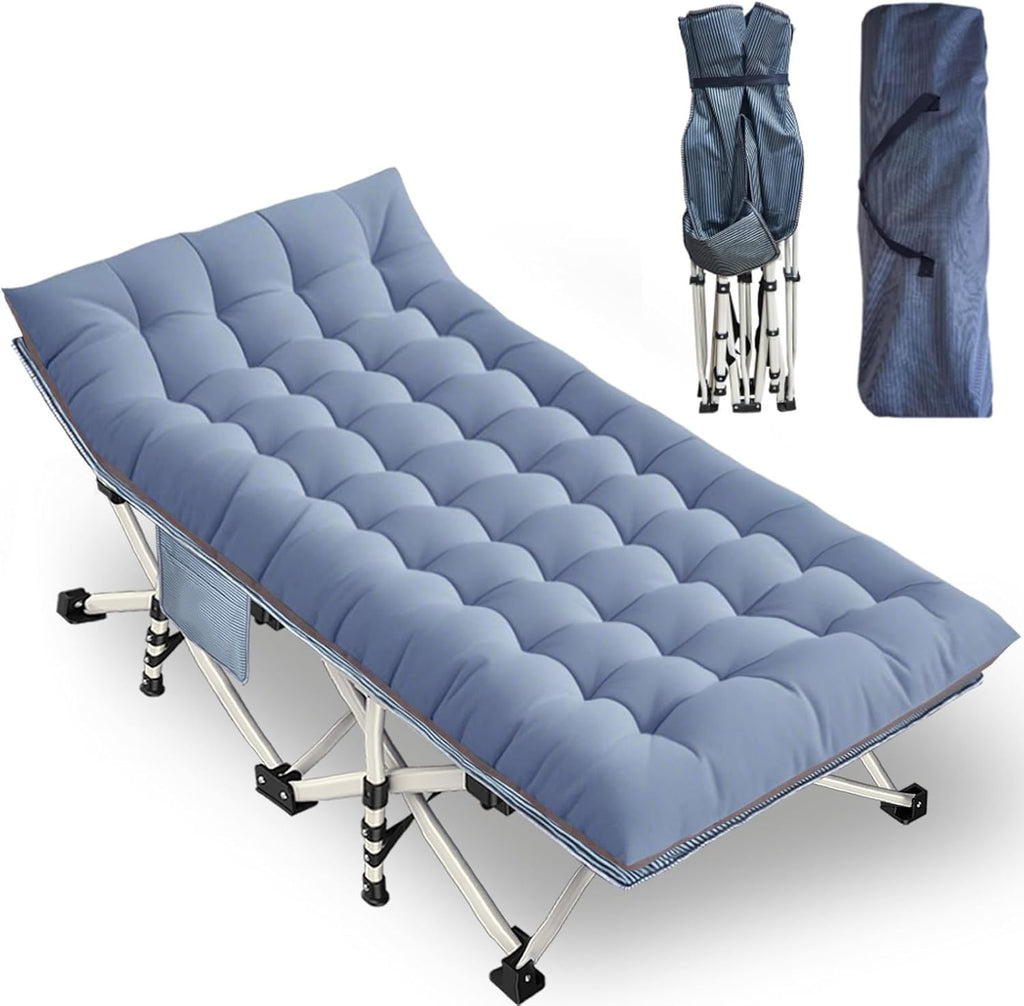 2-pack camping cots with mattresses, comfortable sleeping beds, adult camping cots, 2-person folding beds, heavy-duty sleeping beds wourant
