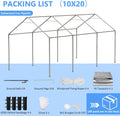 6x8 ft Heavy Duty Carport Tent Portable Garage with Removable Side Walls and Door Four Seasons Tarpaulin wourant