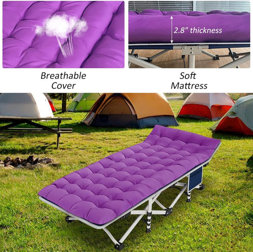 2-pack camping cots with mattresses, comfortable sleeping beds, adult camping cots, 2-person folding beds, heavy-duty sleeping beds wourant