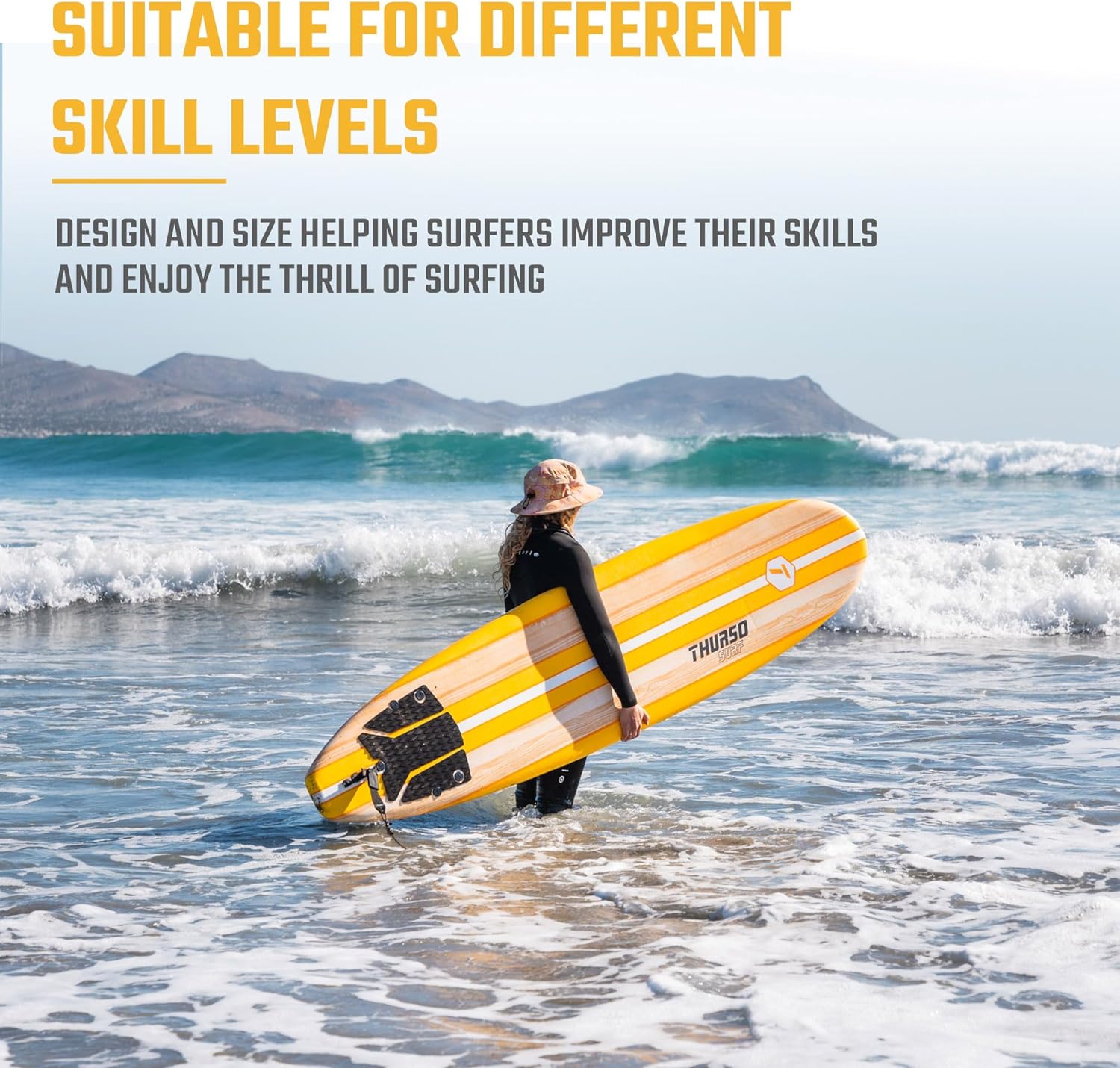 Thurso Surf 7/8 ft Soft Top Foam Beginner Surfboard for Adults and Kids Perfect Longboard for Surfing Beach Fun and Water Sports Lightweight and Durable Modern Design for All Levels of Surfers wourant