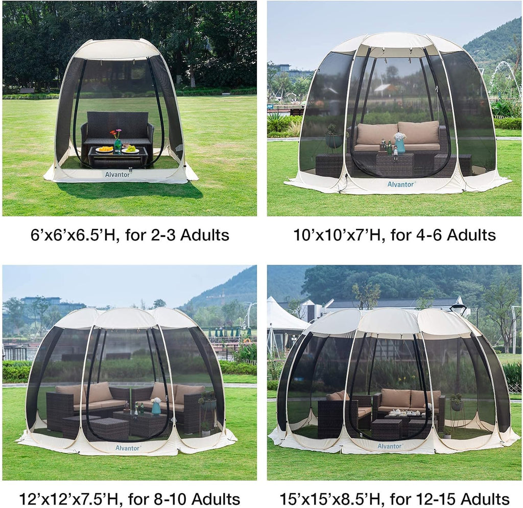 Screen gazebo, sleeps 6-10-15 people Igloo-style canopy tent with mosquito net on the sides Perfect for garden, patio, backyard wourant