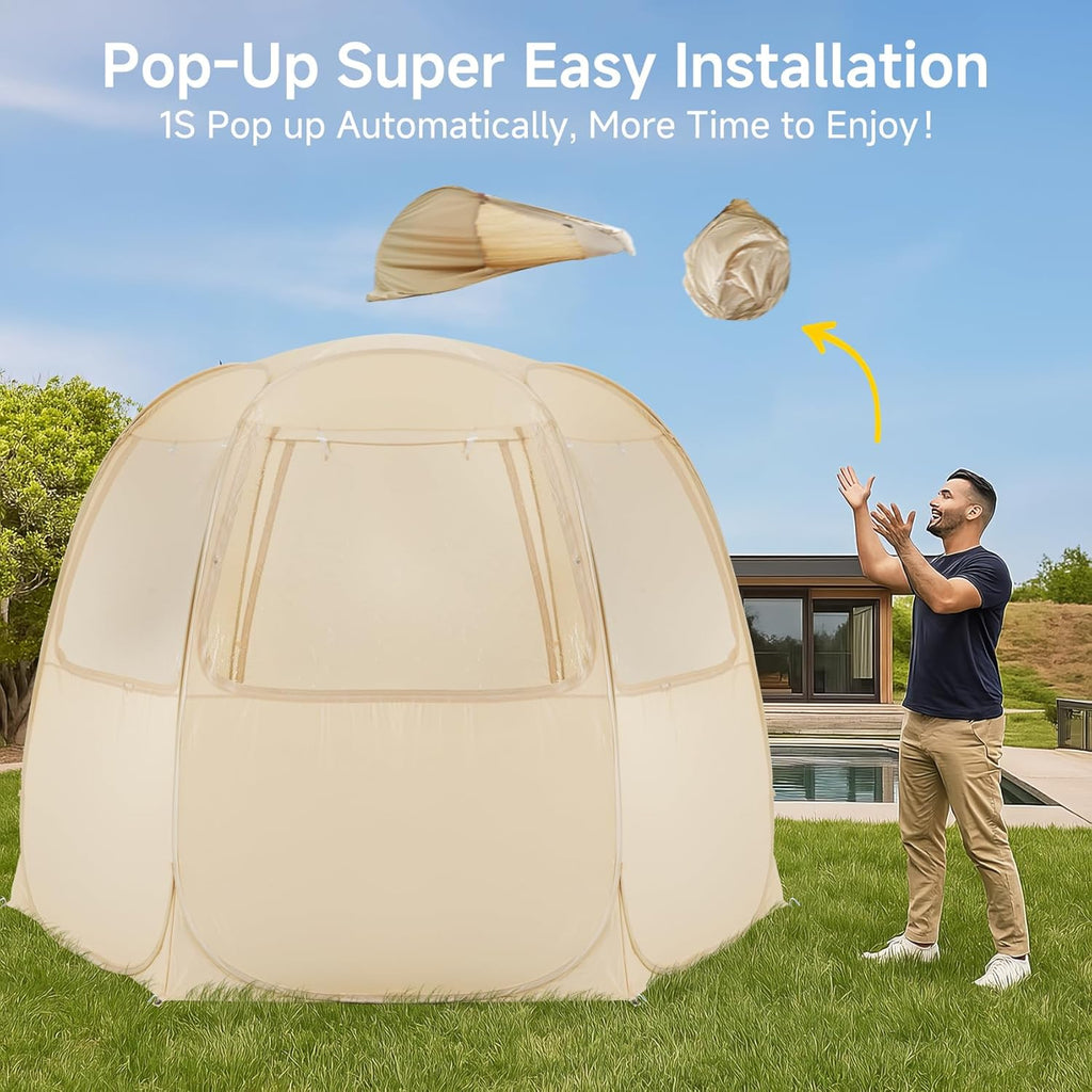 Screen gazebo, sleeps 6-10-15 people Igloo-style canopy tent with mosquito net on the sides Perfect for garden, patio, backyard wourant