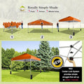 10x10 Pop-Up Awning - One-Click Installation Beach Tent - Outdoor Sunshade Silver Coated Top, 3 Heights and 4 Sand Pockets wourant